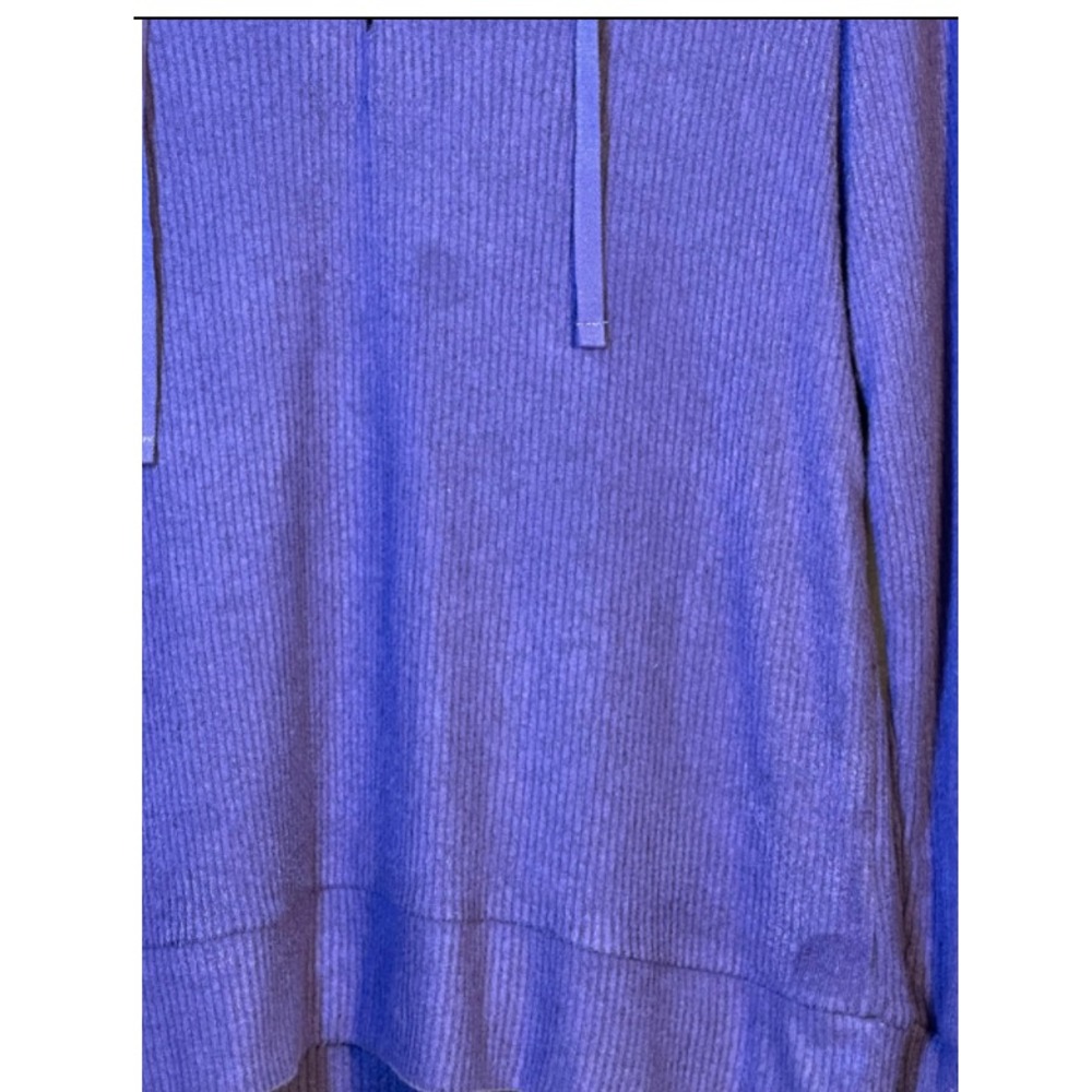 NWT Market & Spruce‎ Allison Lace Up Ribbed Brushed Knit Hoodie Navy Small - Picture 7 of 10